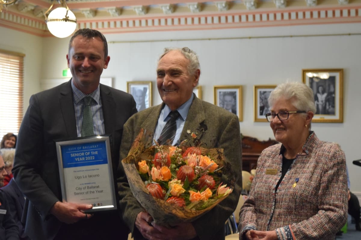 Congratulations, Ugo Lo Iacono for being named City of Ballarat senior of the year in 2022 The